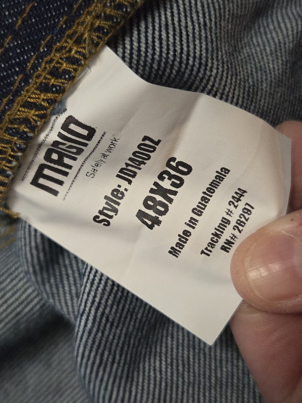 NWOT Magid Mens Work Jeans Navy Straight-Leg Lightweight 48×36 - Picture 5 of 9